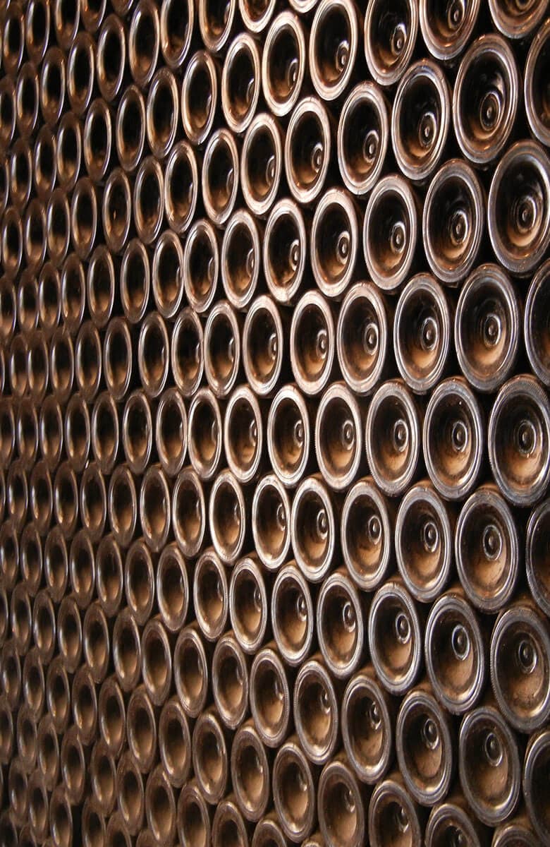Wine cellar and bottles